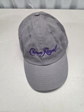 Crown Gray Baseball Cap with Purple Crown Royal Script